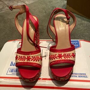 Aldo embroidered heels